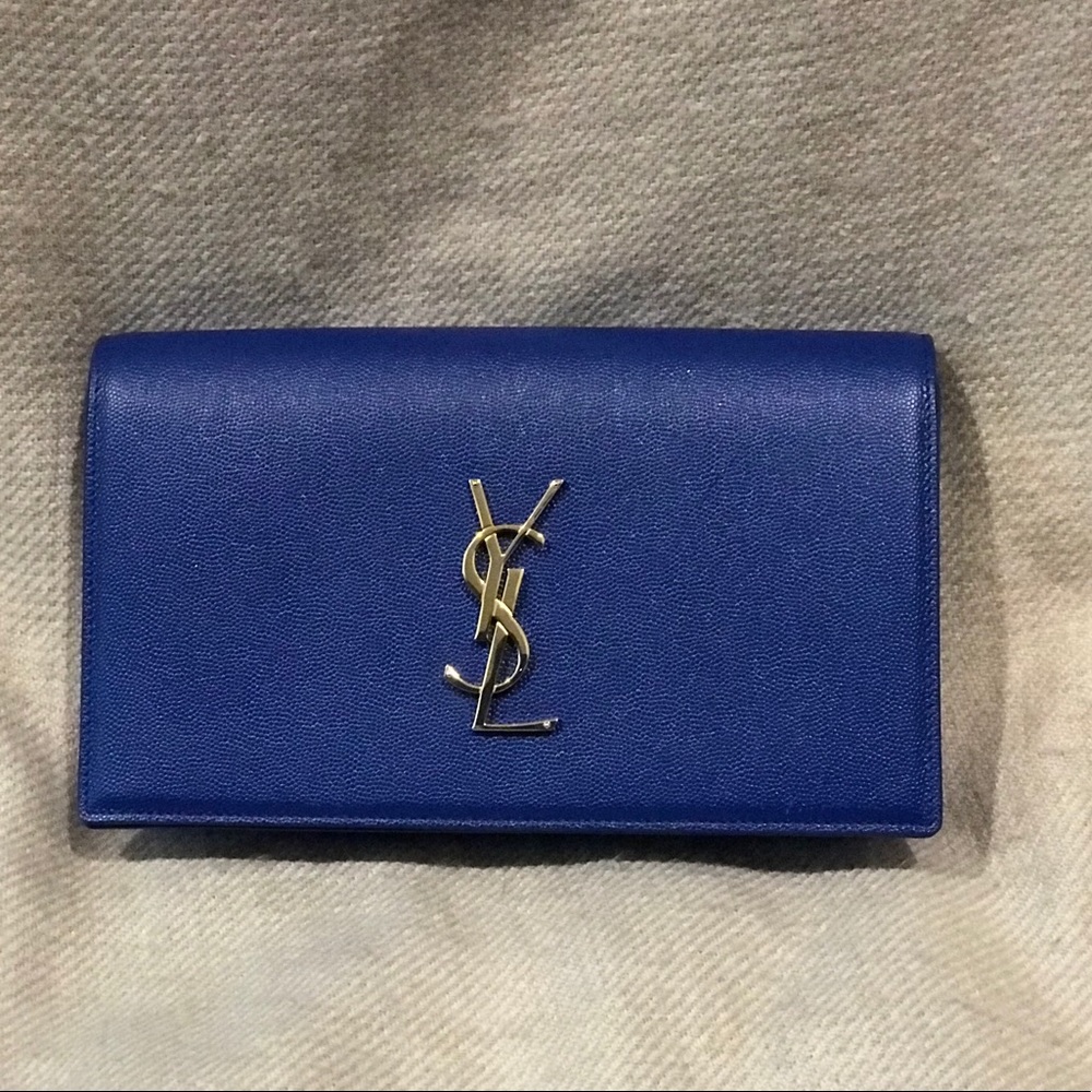 YSL blue clutch